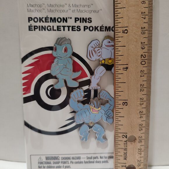 Pokemon TCG Machop Machoke & Machamp Enamel Pins Official Nintendo Badges Set - Picture 2 of 6